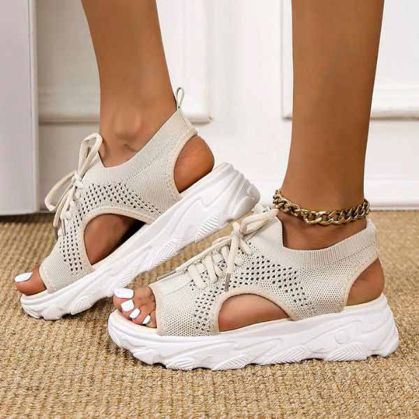 Sandalias de plataforma transpirables